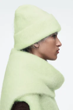 COS RIBBED MOHAIR BEANIE-Women Hats & Scarves