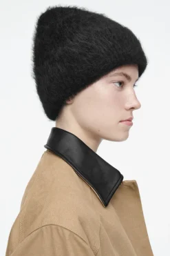COS RIBBED MOHAIR BEANIE-Women Hats & Scarves