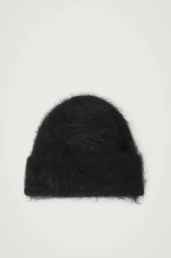 COS RIBBED MOHAIR BEANIE-Women Hats & Scarves