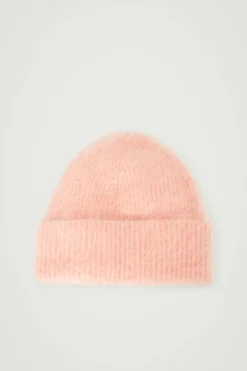 COS RIBBED MOHAIR BEANIE-Women Hats & Scarves