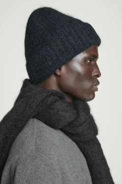 COS RIBBED MOHAIR-BLEND BEANIE- Hats & Scarves