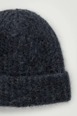 COS RIBBED MOHAIR-BLEND BEANIE- Hats & Scarves