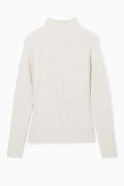 COS RIBBED PURE CASHMERE TURTLENECK SWEATER-Women Tops | Cashmere