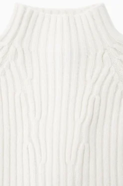 COS RIBBED PURE CASHMERE TURTLENECK SWEATER-Women Tops | Cashmere