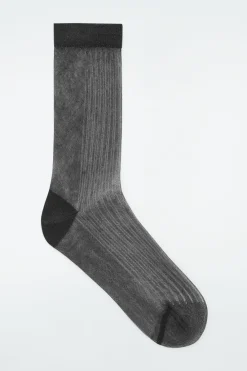 COS RIBBED SHEER SOCKS-Women Socks & Tights