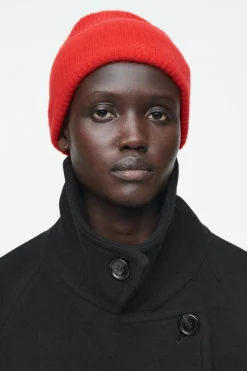 COS RIBBED WOOL AND CASHMERE BEANIE-Women Hats & Scarves | Cashmere