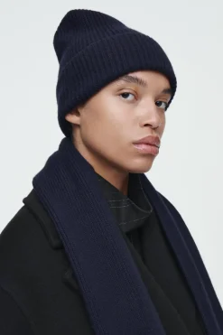 COS RIBBED WOOL AND CASHMERE SCARF-Women Hats & Scarves | Cashmere
