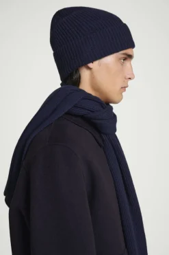 COS RIBBED WOOL AND CASHMERE BEANIE-Women Hats & Scarves | Cashmere