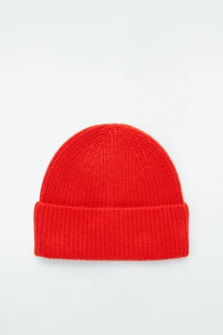 COS RIBBED WOOL AND CASHMERE BEANIE-Women Hats & Scarves | Cashmere