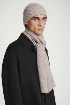 COS RIBBED WOOL AND CASHMERE SCARF-Women Hats & Scarves | Cashmere