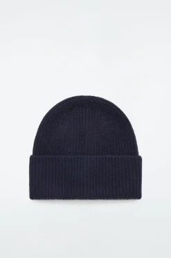 COS RIBBED WOOL AND CASHMERE BEANIE-Women Hats & Scarves | Cashmere