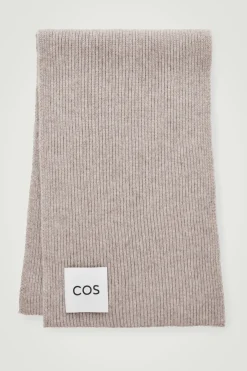 COS RIBBED WOOL AND CASHMERE SCARF-Women Hats & Scarves | Cashmere