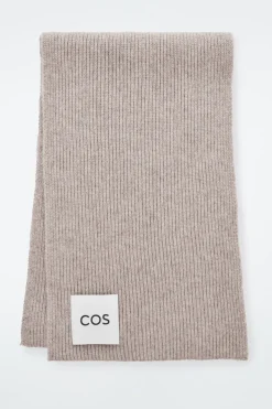 COS RIBBED WOOL AND CASHMERE SCARF-Women Hats & Scarves | Cashmere