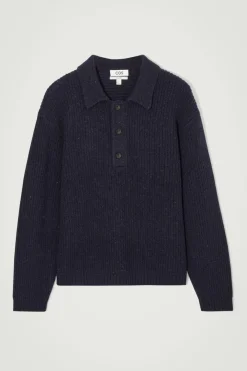 COS RIBBED WOOL AND CASHMERE-BLEND POLO SHIRT- Polo Shirts | Cashmere