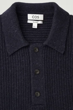 COS RIBBED WOOL AND CASHMERE-BLEND POLO SHIRT- Polo Shirts | Cashmere