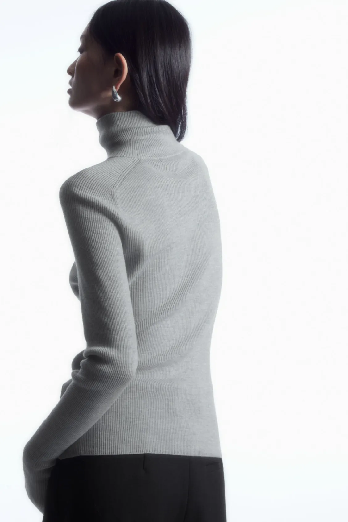 COS RIBBED WOOL HALF-ZIP TOP-Women Tops | Sweaters & Cardigans