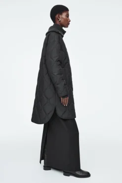 COS RIBBED-COLLAR QUILTED COAT-Women Coats & Jackets