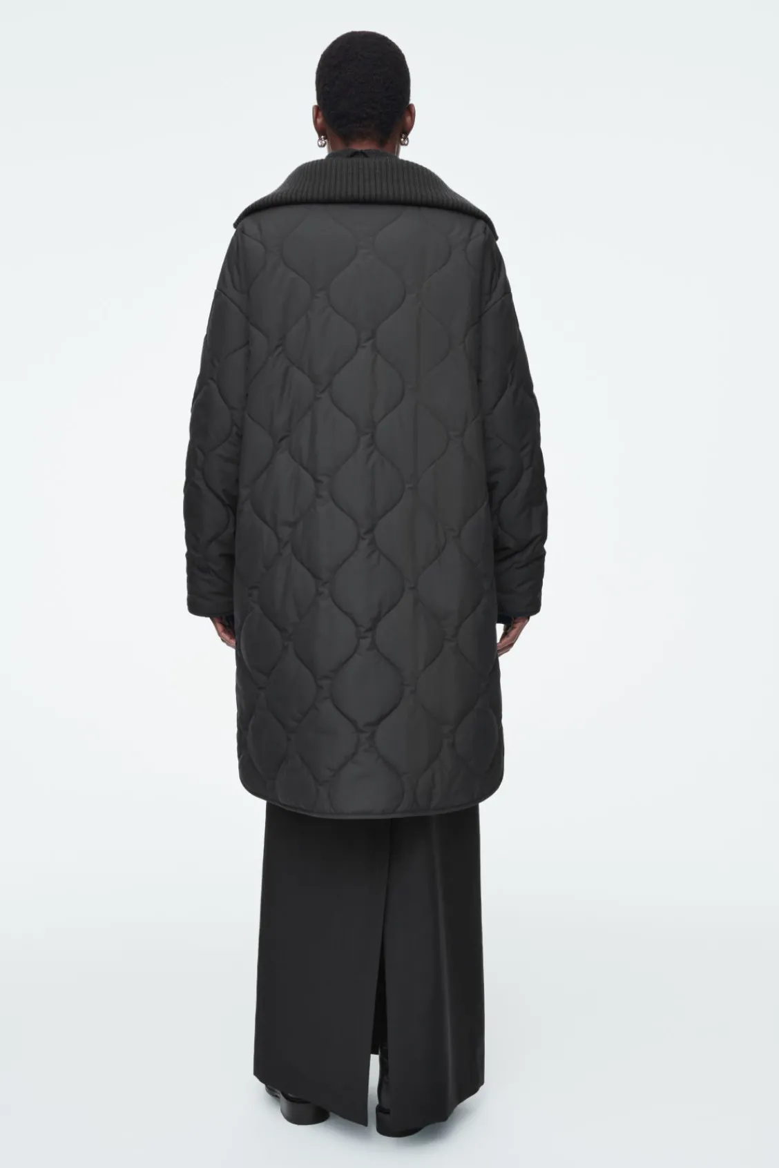 COS RIBBED-COLLAR QUILTED COAT-Women Coats & Jackets