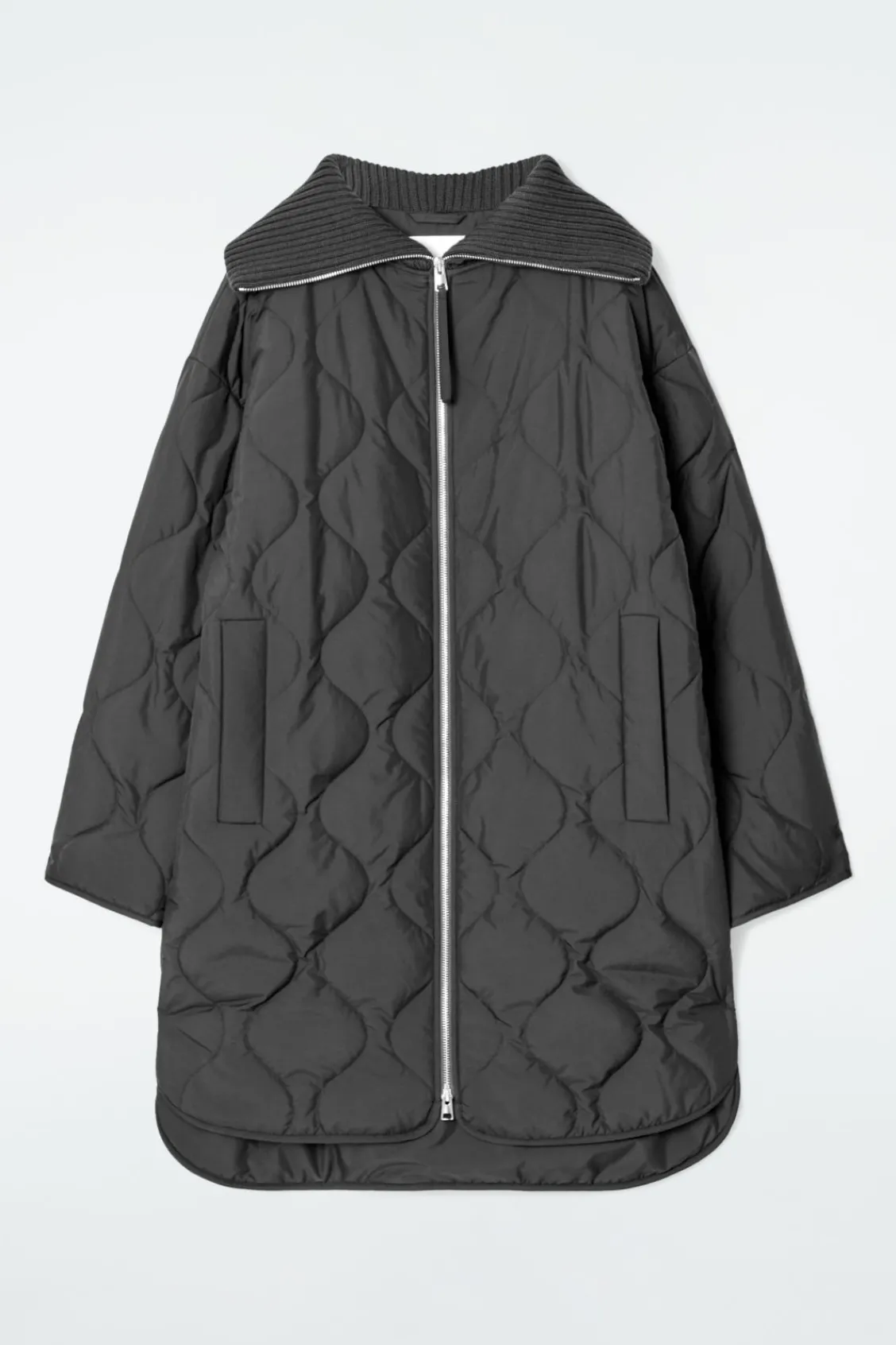COS RIBBED-COLLAR QUILTED COAT-Women Coats & Jackets