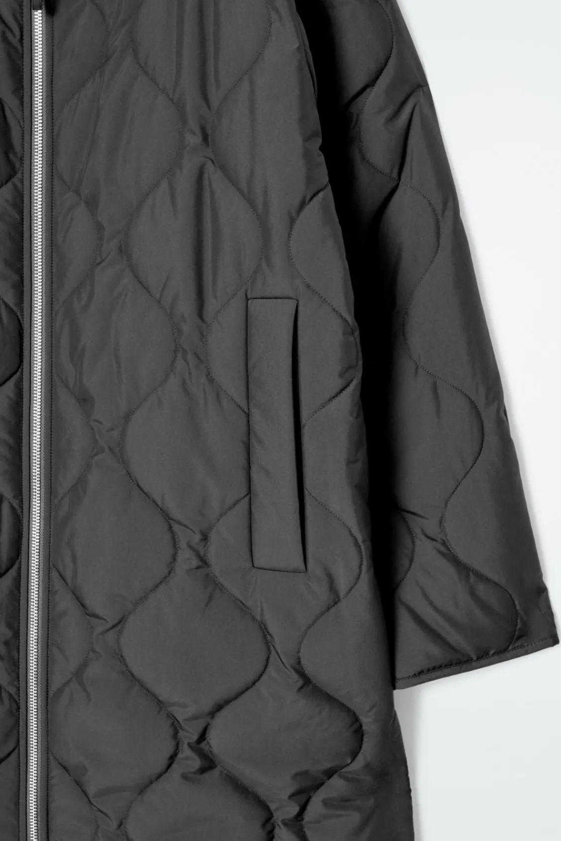 COS RIBBED-COLLAR QUILTED COAT-Women Coats & Jackets