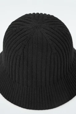 COS RIBBED-KNIT BUCKET HAT-Women Hats & Scarves