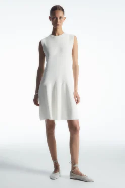 COS RIBBED-KNIT DROPPED-WAIST MINI DRESS-Women Dresses & Jumpsuits | Sweaters & Cardigans