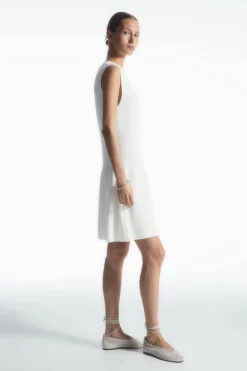 COS RIBBED-KNIT DROPPED-WAIST MINI DRESS-Women Dresses & Jumpsuits | Sweaters & Cardigans