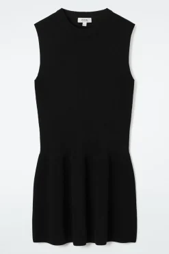 COS RIBBED-KNIT DROPPED-WAIST MINI DRESS-Women Dresses & Jumpsuits | Sweaters & Cardigans