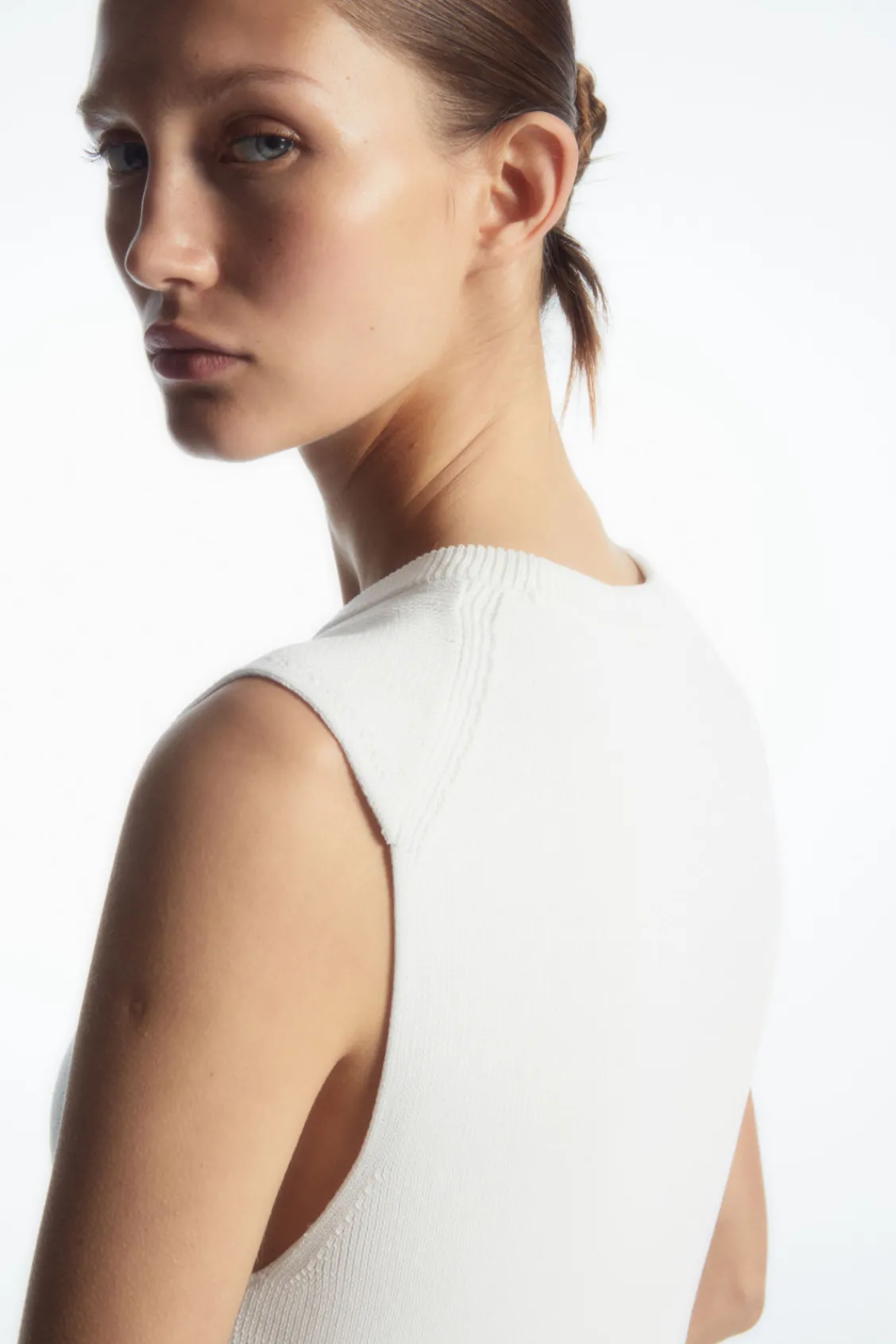 COS RIBBED-KNIT DROPPED-WAIST MINI DRESS-Women Dresses & Jumpsuits | Sweaters & Cardigans