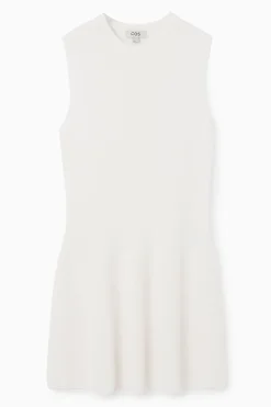COS RIBBED-KNIT DROPPED-WAIST MINI DRESS-Women Dresses & Jumpsuits | Sweaters & Cardigans