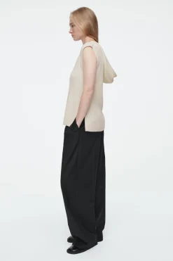 COS RIBBED-KNIT HOODED TANK TOP-Women Tops | Sweaters & Cardigans