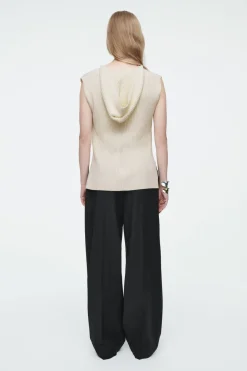 COS RIBBED-KNIT HOODED TANK TOP-Women Tops | Sweaters & Cardigans