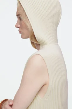 COS RIBBED-KNIT HOODED TANK TOP-Women Tops | Sweaters & Cardigans