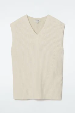 COS RIBBED-KNIT HOODED TANK TOP-Women Tops | Sweaters & Cardigans