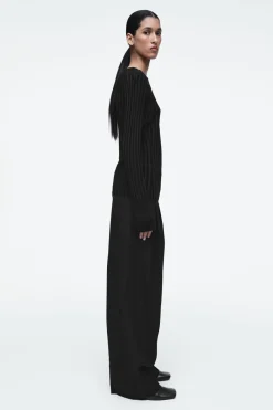 COS RIB-KNIT LONG-SLEEVED TOP-Women Tops | Sweaters & Cardigans