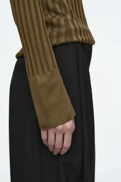 COS RIB-KNIT LONG-SLEEVED TOP-Women Tops | Sweaters & Cardigans