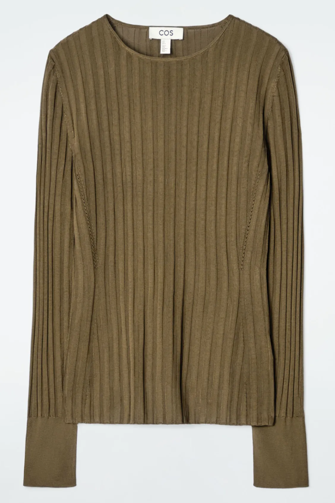 COS RIB-KNIT LONG-SLEEVED TOP-Women Tops | Sweaters & Cardigans