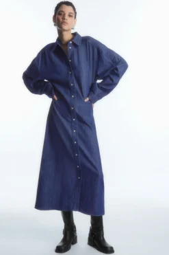 COS ROUNDED DENIM SHIRT DRESS-Women Dresses & Jumpsuits