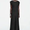 COS RUCHED BIAS-CUT SATIN DRESS-Women Dresses & Jumpsuits