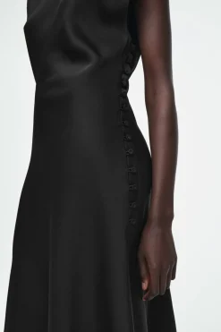 COS RUCHED BIAS-CUT SATIN DRESS-Women Dresses & Jumpsuits