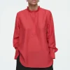 COS RUFFLE-COLLAR POPLIN BLOUSE-Women Shirts & Blouses | Tops