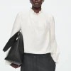 COS RUFFLED HIGH-NECK BLOUSE-Women Shirts & Blouses | Tops