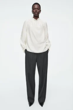 COS RUFFLED HIGH-NECK BLOUSE-Women Shirts & Blouses | Tops