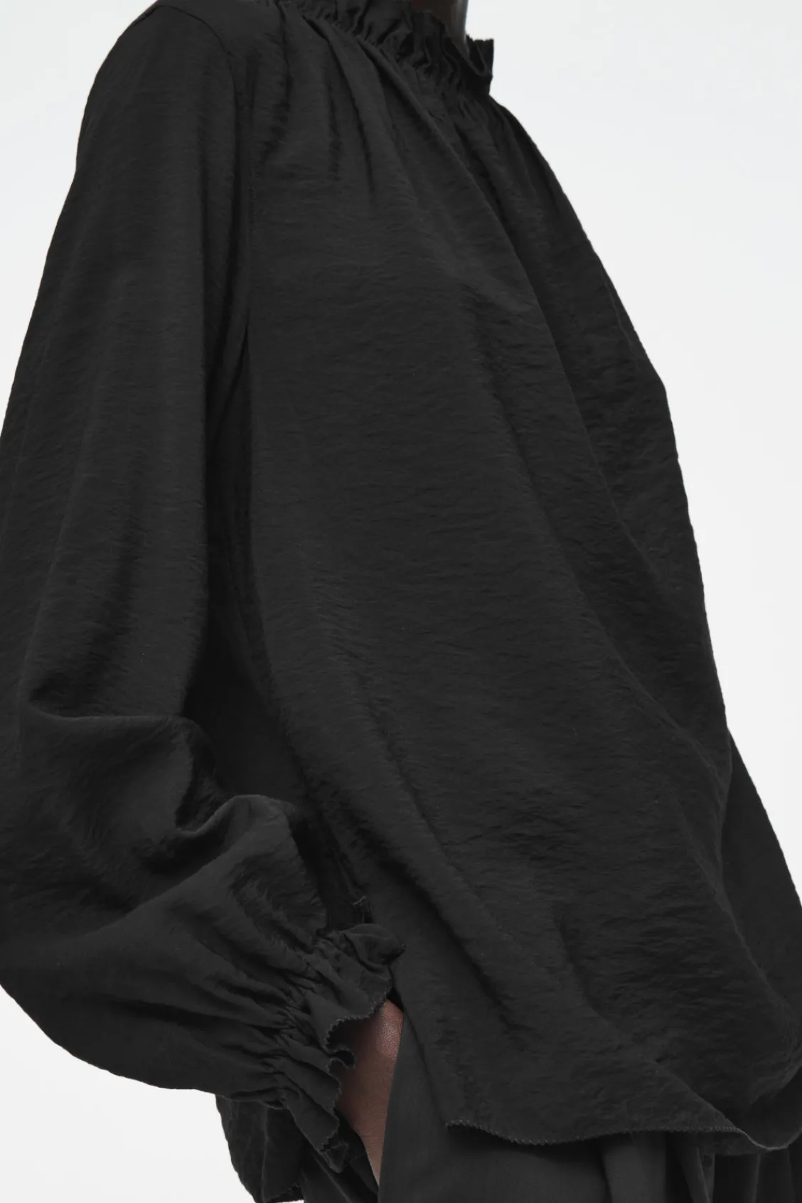 COS RUFFLED HIGH-NECK BLOUSE-Women Shirts & Blouses | Tops