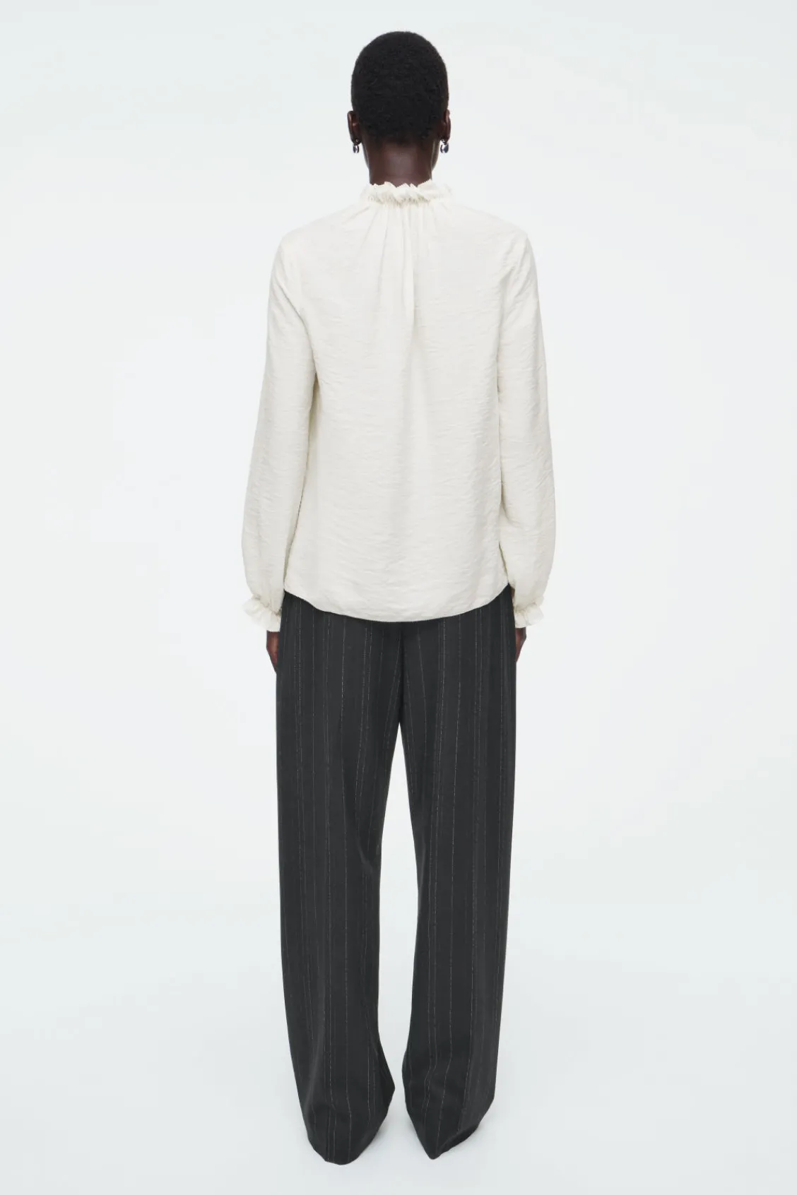 COS RUFFLED HIGH-NECK BLOUSE-Women Shirts & Blouses | Tops