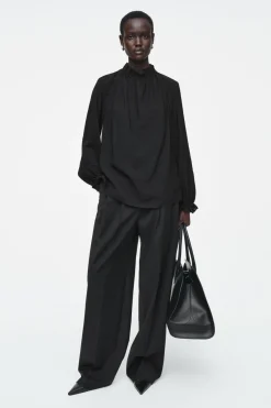 COS RUFFLED HIGH-NECK BLOUSE-Women Shirts & Blouses | Tops
