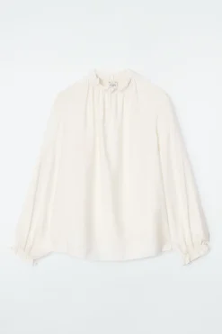 COS RUFFLED HIGH-NECK BLOUSE-Women Shirts & Blouses | Tops