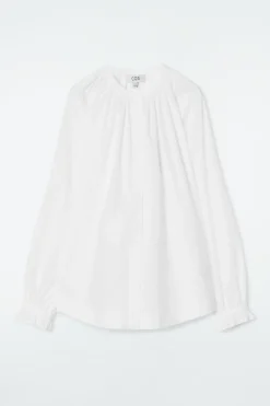 COS RUFFLED-CUFF GATHERED BLOUSE-Women Shirts & Blouses | Tops