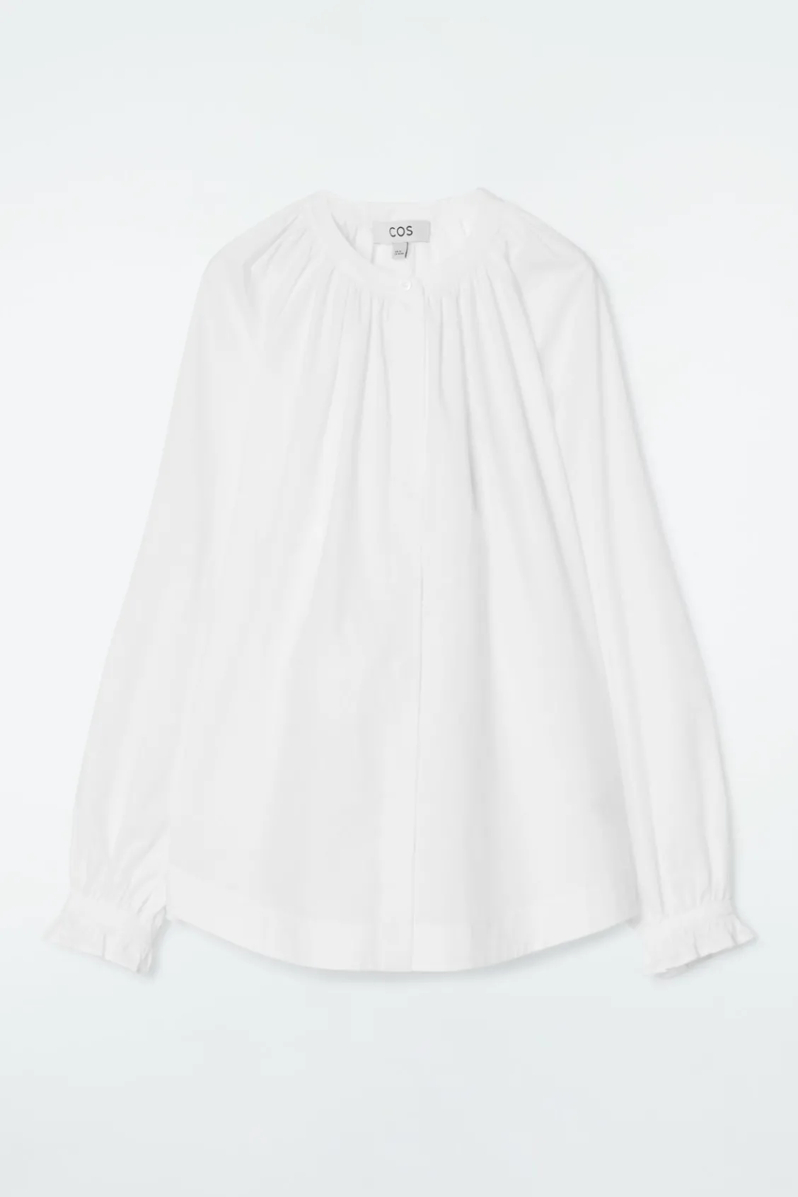 COS RUFFLED-CUFF GATHERED BLOUSE-Women Shirts & Blouses | Tops