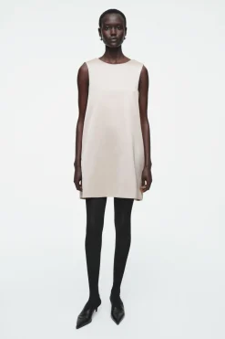 COS SATIN RACER-NECK MINI DRESS-Women Dresses & Jumpsuits